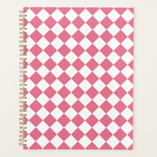 Motif à carreaux diamant rose blanc (Devant)