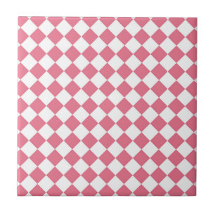 Motif à carreaux diamant rose blanc