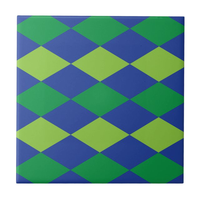 Motif à carreaux diamant vert citron vert (Devant)