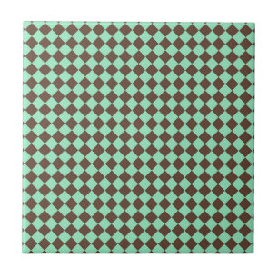 Motif à carreaux diamant vert marron