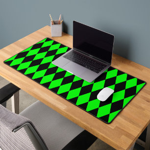 Motif à carreaux en diamants Harlequin noir vert 