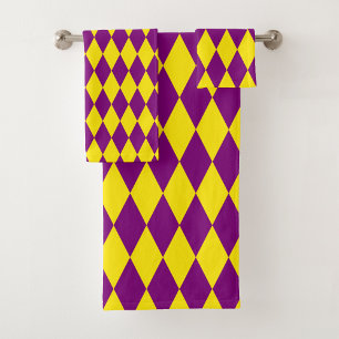 Motif à carreaux en harlequin jaune et violet