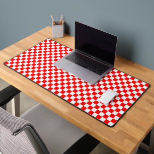 Motif à carreaux géométriques rouges et blancs cro
