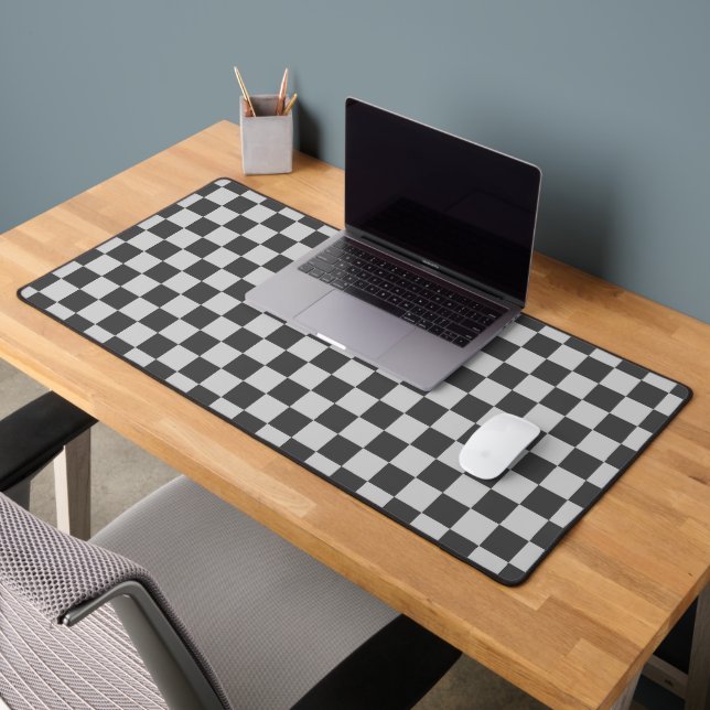 Motif à carreaux gris charbon et gris clair (Bureau 2)
