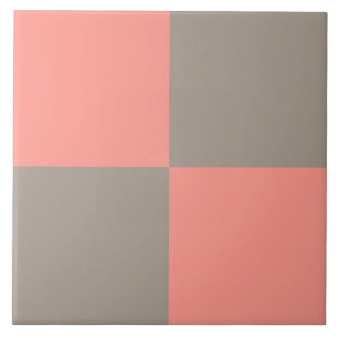 Motif à carreaux gris rose corail