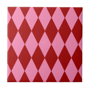 Motif à carreaux Harlequin rose rouge