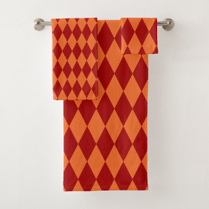 Motif à carreaux Harlequin rouge et orange