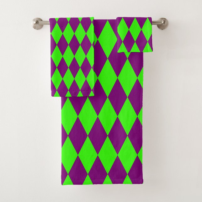 Motif à carreaux Harlequin vert et violet  (Créateur téléchargé)