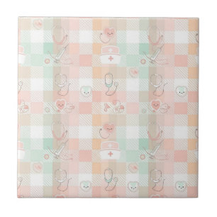 Motif à carreaux infirmière pastel