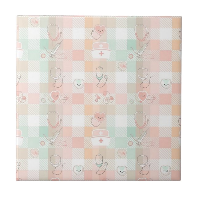 Motif à carreaux infirmière pastel (Devant)