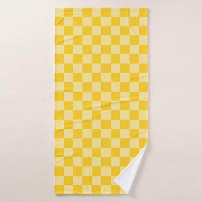 Motif à carreaux jaune enjoué (Serviette de bain)