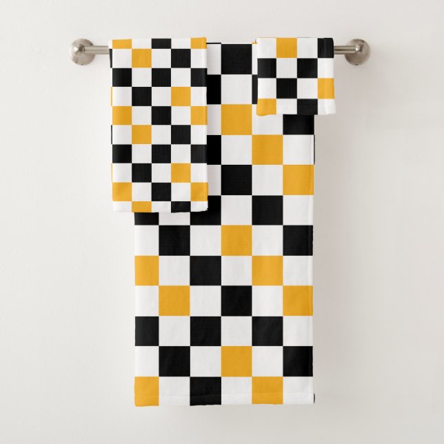 Motif à carreaux jaune noir blanc  (En situation)
