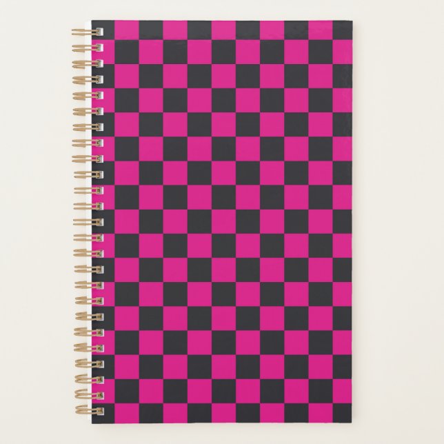 Motif à carreaux magenta et fumée (Devant)