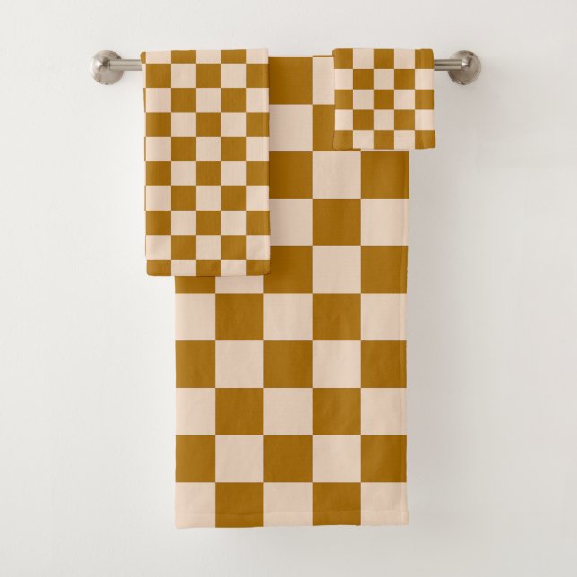 Motif à carreaux marron et beige (En situation)