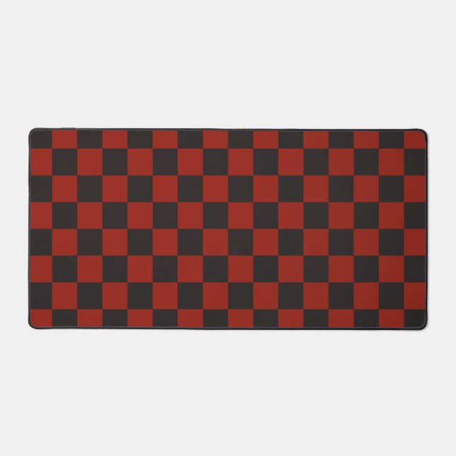Motif à carreaux noir et rouge profond (Recto)