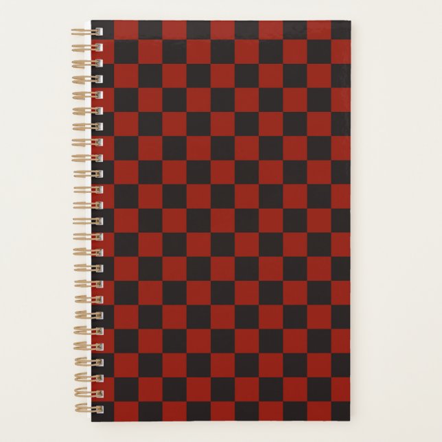 Motif à carreaux noir et rouge profond (Devant)