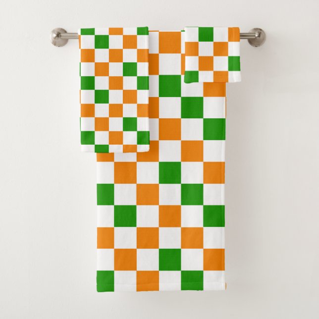 Motif à carreaux orange blanc et vert  (En situation)