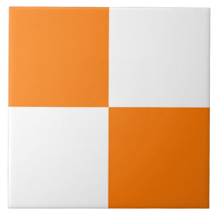 Motif à carreaux orange et blanc
