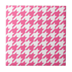 Motif à carreaux pied-de-poule rose et blanc 