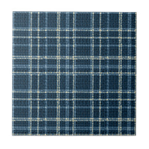 Motif à carreaux pointillés. Gris-bleu.