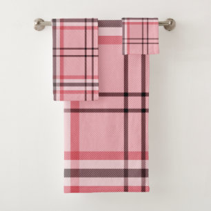 Motif à carreaux rose et gris chic