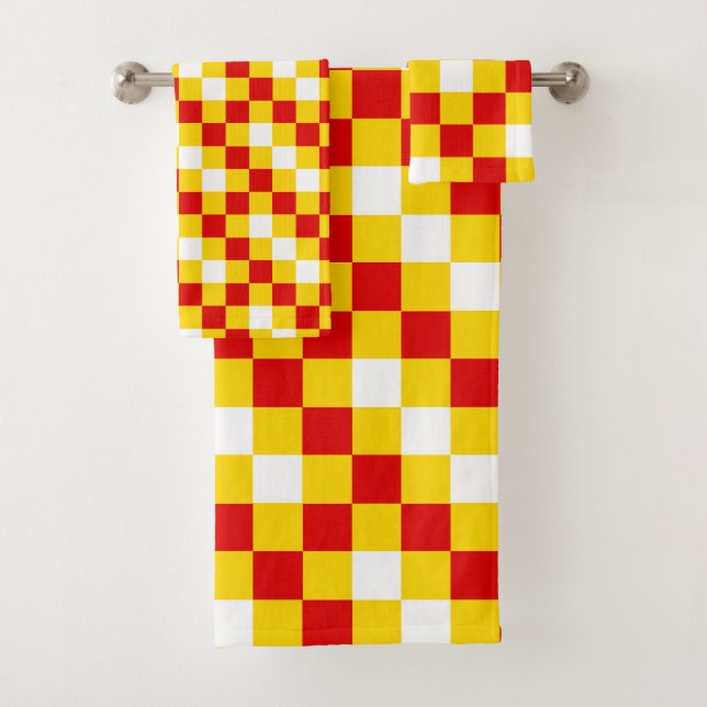 Motif à carreaux rouge blanc jaune  (En situation)