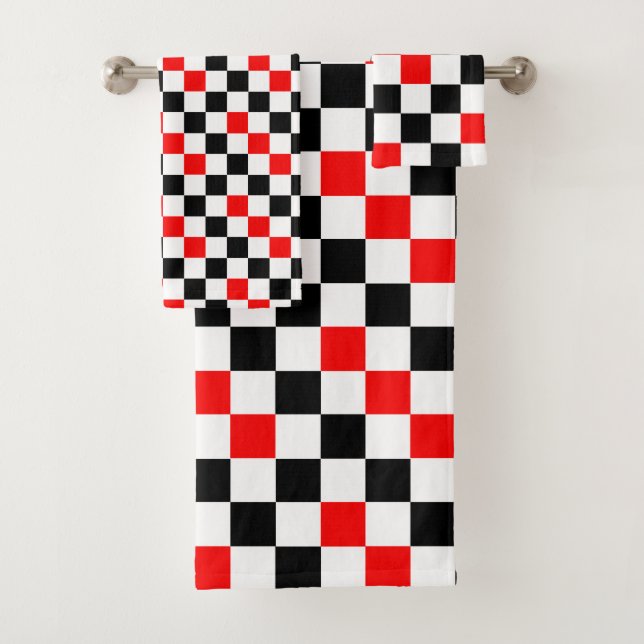 Motif à carreaux rouge noir et blanc  (En situation)