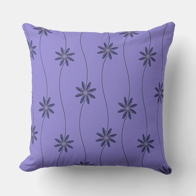Motif à chaîne florale violet oreiller à lancer (Recto)