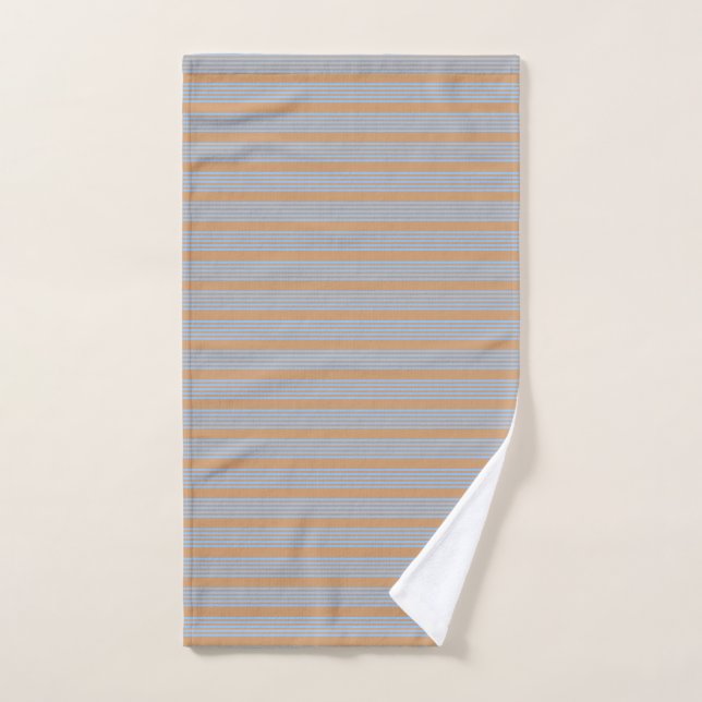 Motif à cinq bandes bleu et brun (Serviette à main)