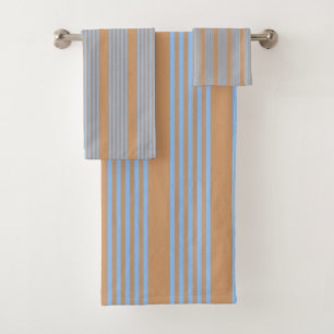 Motif à cinq bandes bleu et brun