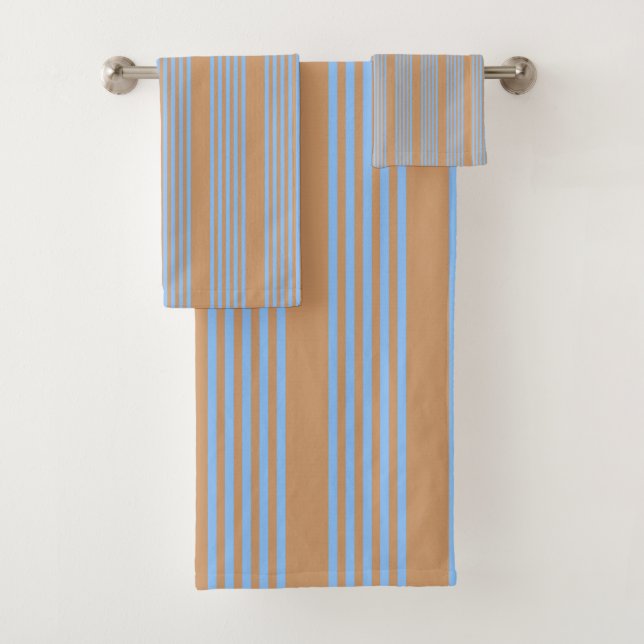 Motif à cinq bandes bleu et brun (En situation)