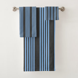 Motif à cinq bandes bleu et charbon