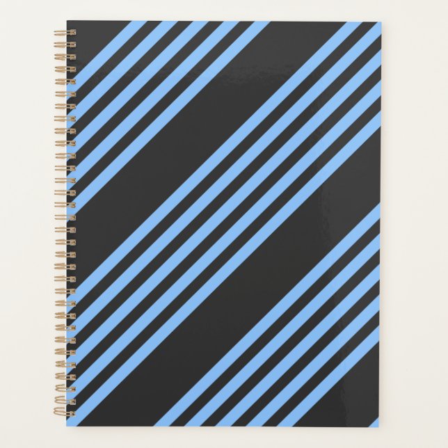 Motif à cinq bandes bleu et charbon (Devant)