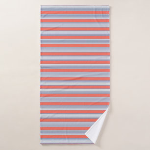 Motif à cinq bandes bleu-gris avec corail vivant