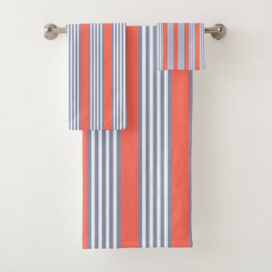 Motif à cinq bandes bleu-gris avec corail vivant