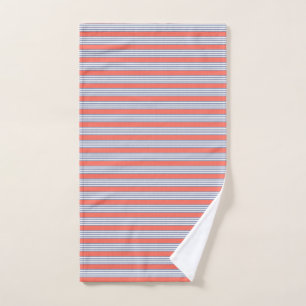 Motif à cinq bandes bleu-gris avec corail vivant