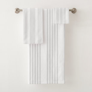 Motif à cinq bandes gris clair et blanc