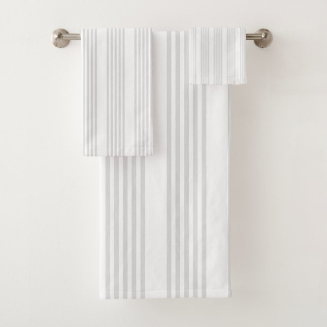 Motif à cinq bandes gris clair et blanc (En situation)
