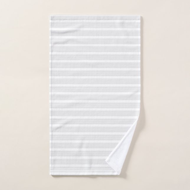 Motif à cinq bandes gris clair et blanc (Serviette à main)