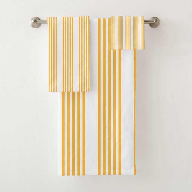 Motif à cinq bandes jaune et blanc ensoleillé (En situation)