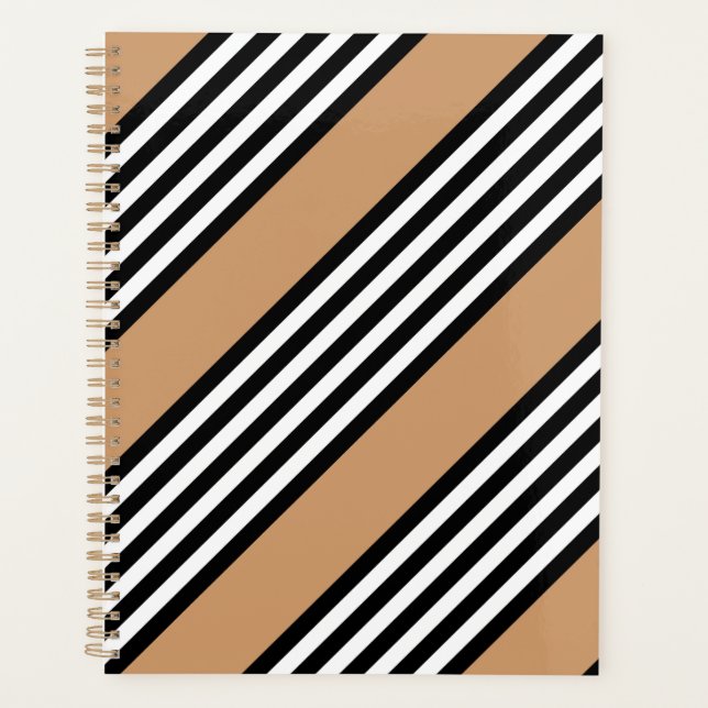 Motif à cinq bandes noir et blanc avec bronzage (Devant)