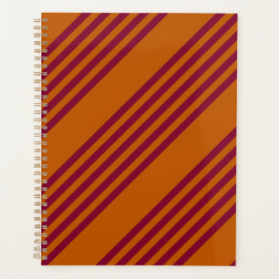 Motif à cinq bandes rouge Bourgogne et orange brûl
