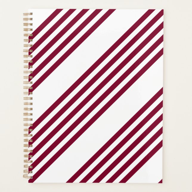 Motif à cinq bandes rouge et blanc bordeaux (Devant)