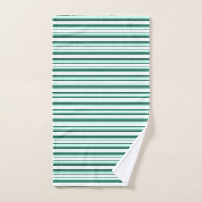 Motif à cinq bandes vert et blanc de la forêt (Serviette à main)
