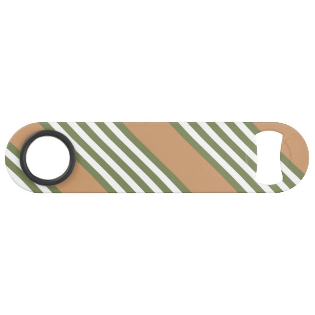 Motif à cinq bandes vert olive et blanc avec bronz (Devant (Horizontal))
