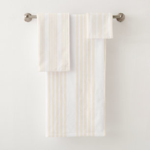Motif à cinq rayures beige et blanc