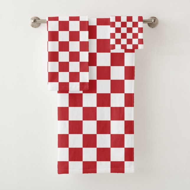 Motif À damiers rouge et blanc (En situation)