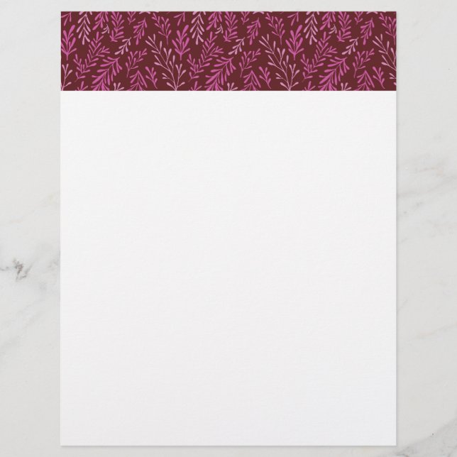 Motif à feuilles tropicales de Bourgogne et rose (Devant)