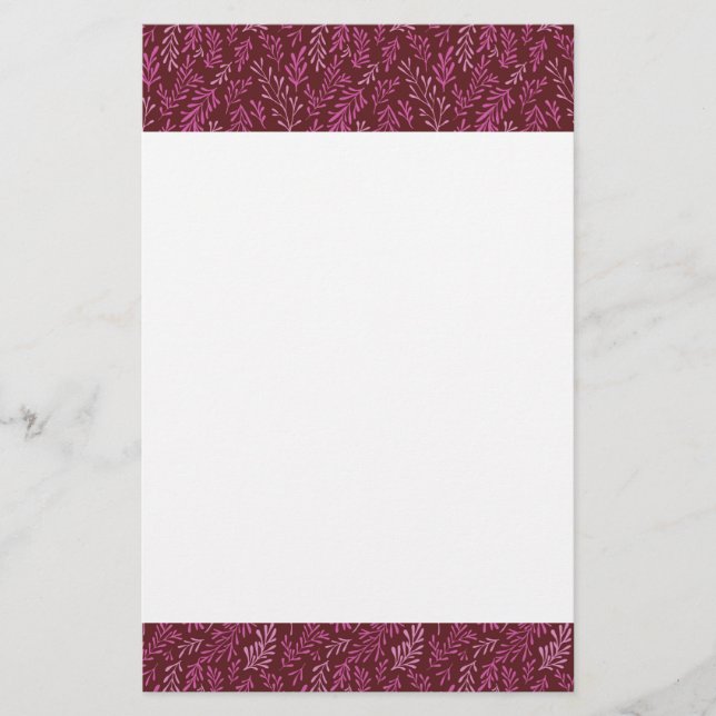 Motif à feuilles tropicales de Bourgogne et rose (Devant)
