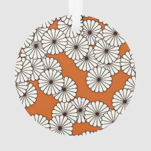 Motif à fleurs Art déco - crème sur rouille